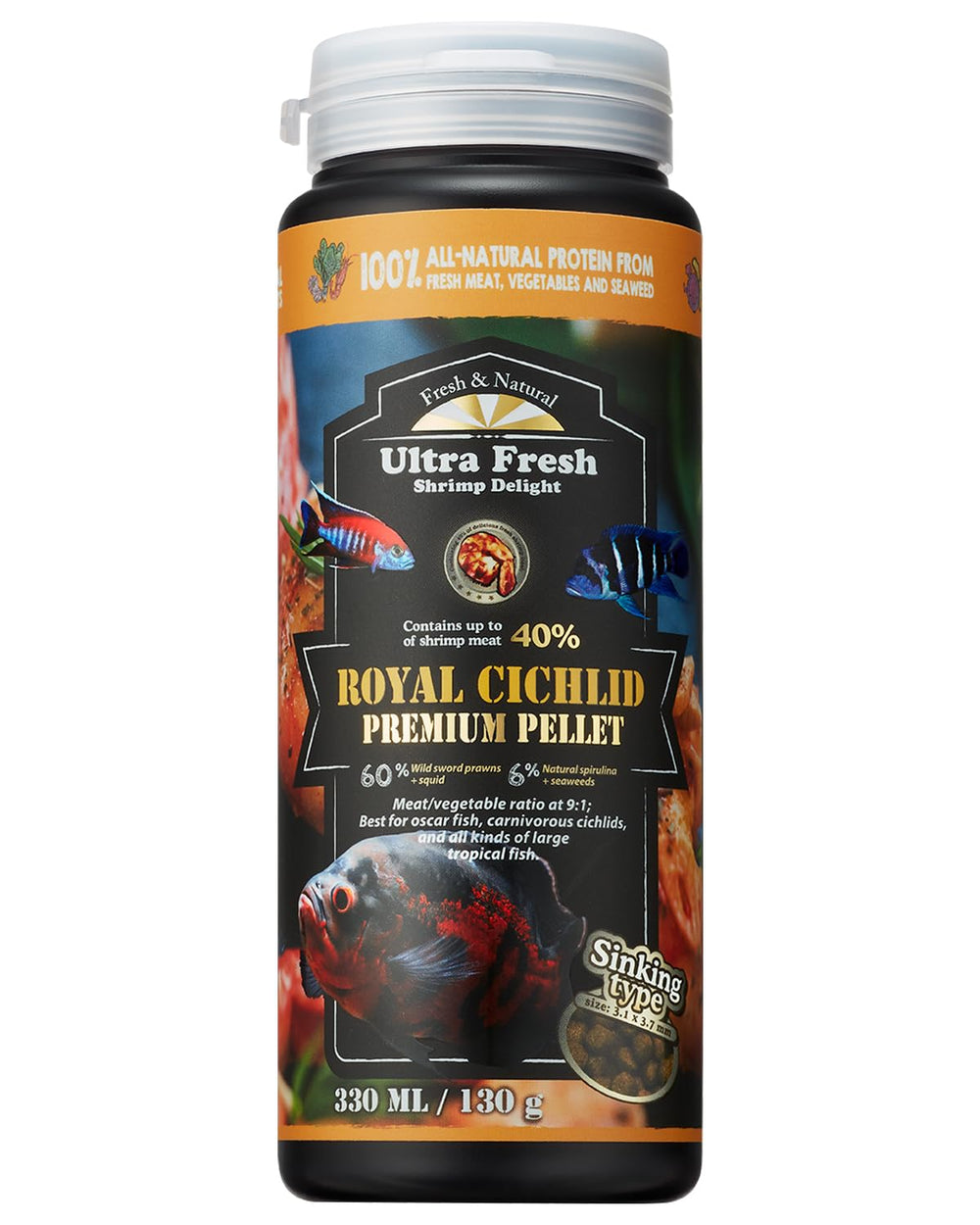 Ultra Fresh Cichlid pellets hundimiento para alimentación diaria