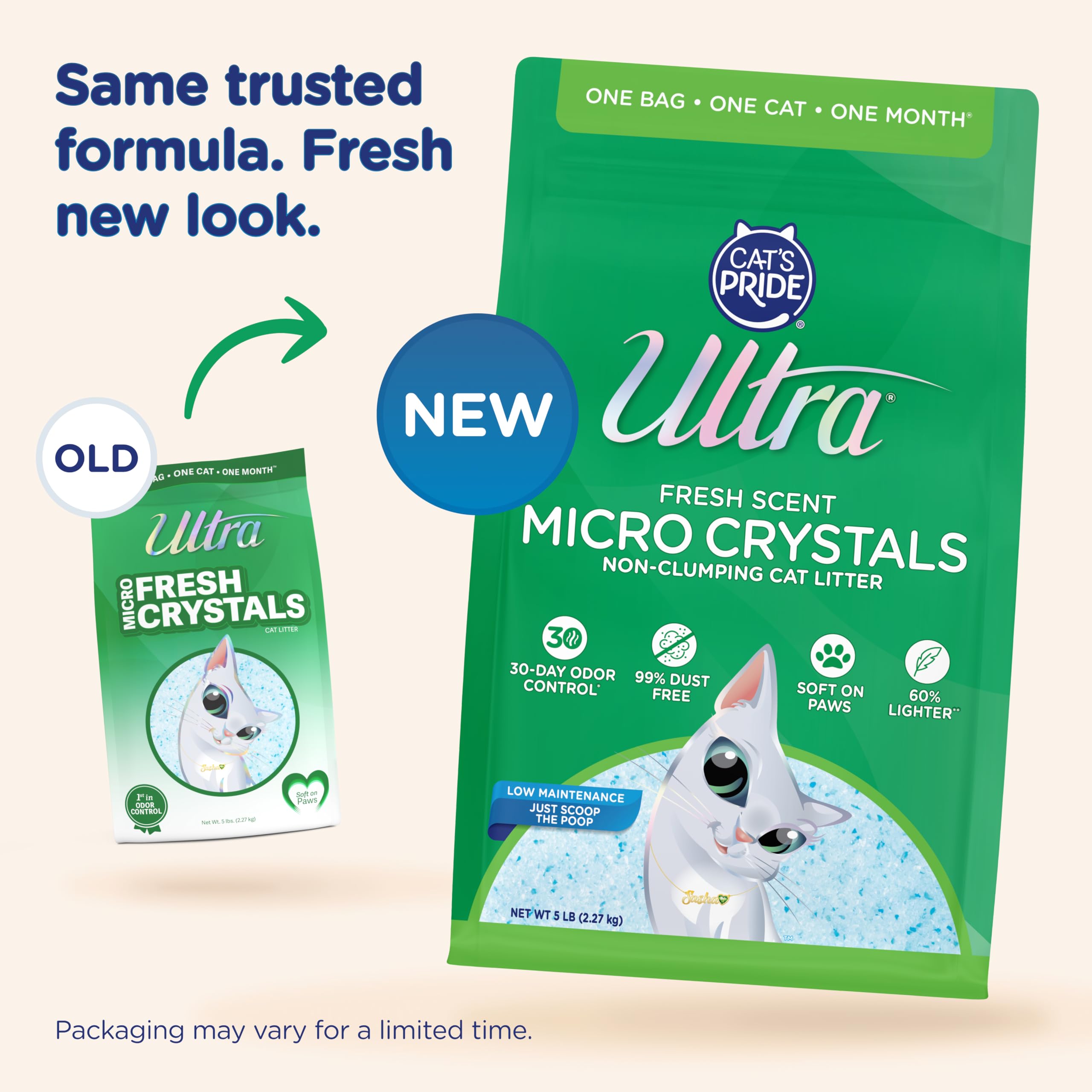 ULTRA cristal micro en primer plano que absorbe líquidos para caja limpia