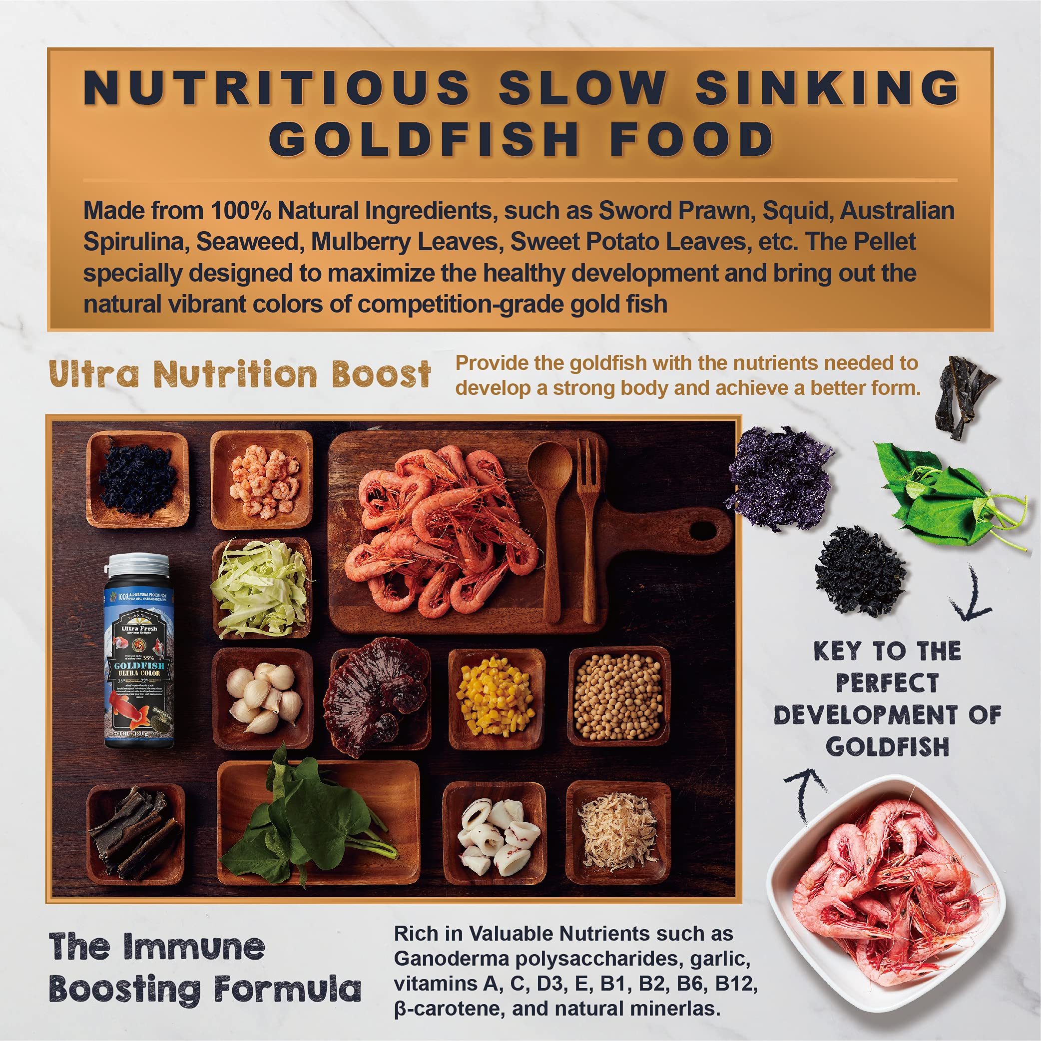 Ultra Fresh Dieta Equilibrada: alimento completo para goldfish con proteína natural.