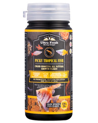 Ultra Fresh Flakes Tropical envase abierto; colores vivos y palatabilidad para peces tropicales.