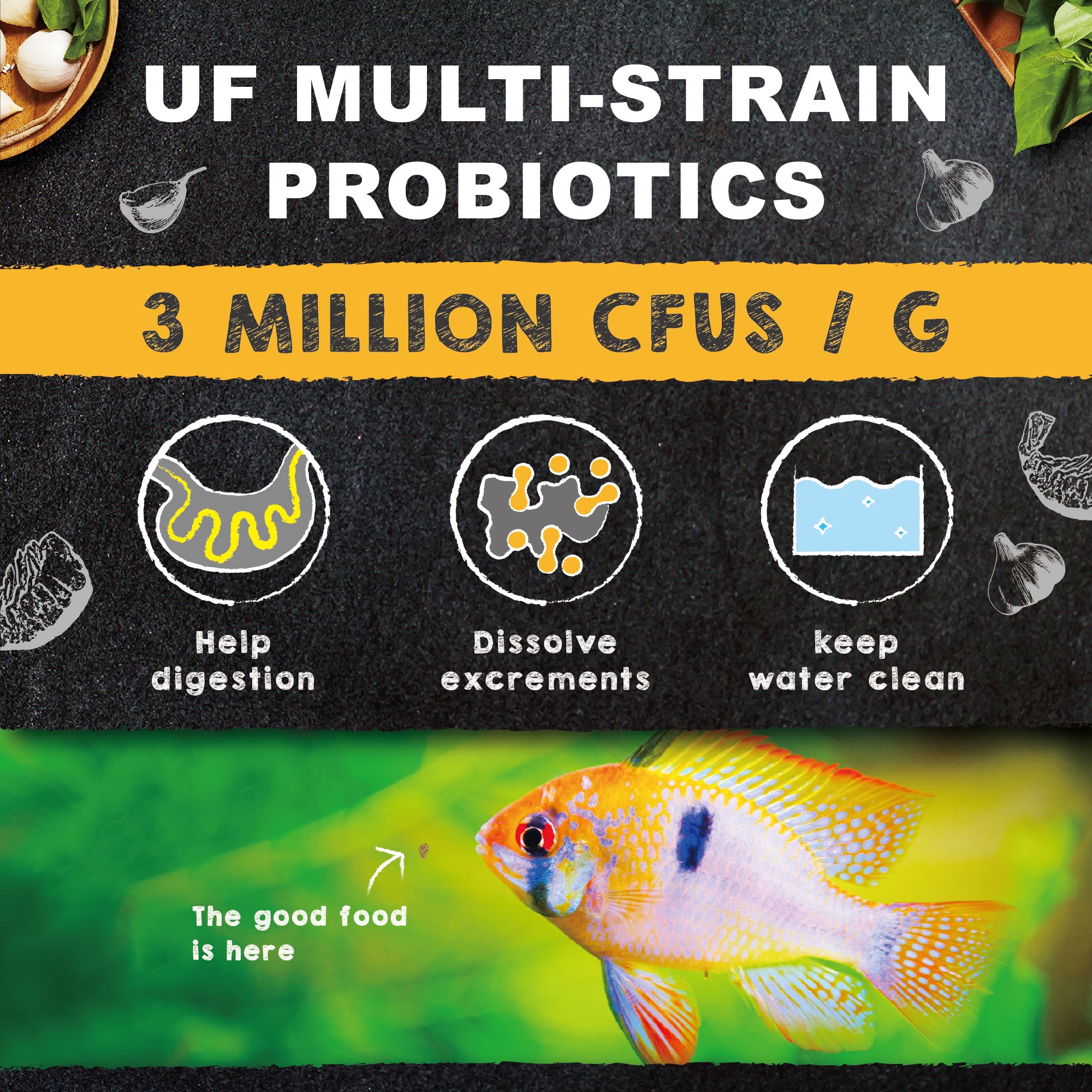 Ultra Fresh gránulos tropicales para discos y peces ángel, apoyo a la coloración