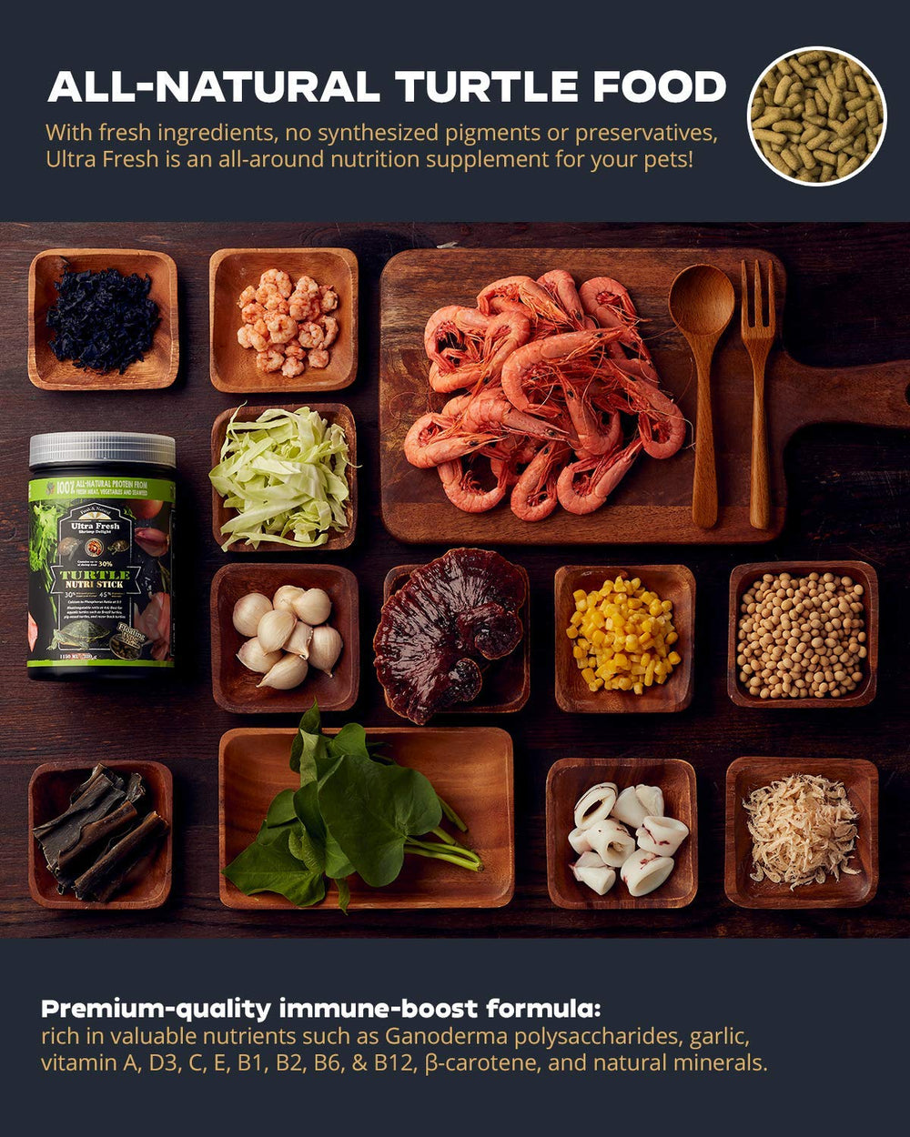 Ultra Fresh Nutri Stick Calcio y Vitamina D: apoyo para caparazón y huesos