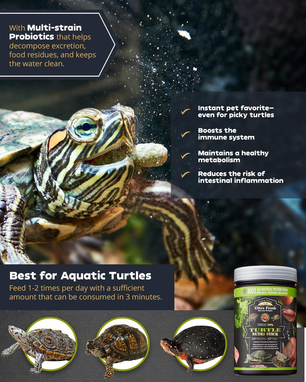Ultra Fresh Nutri Stick Mantenimiento del acuario: alimento estable que no se desintegra