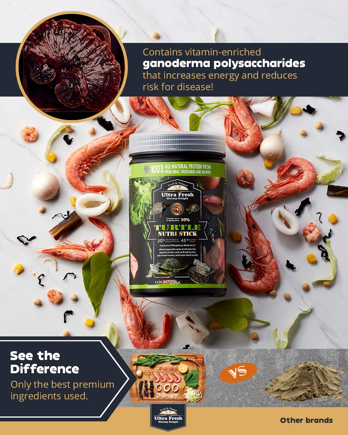 Ultra Fresh Palitos Nutri Tortuga: la tortuga come con facilidad por su textura suave.
