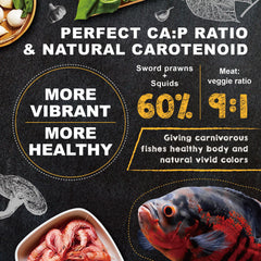 Ultra Fresh Royal Cichlid pellets sumergibles para alimentación continua en acuarios.