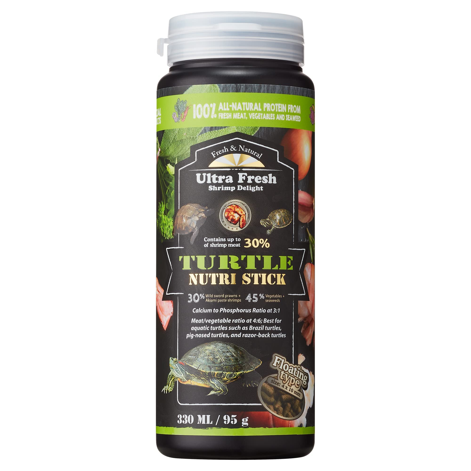Ultra Fresh Turtle Nutri Stick sabor langostino espada para tortugas exigentes.