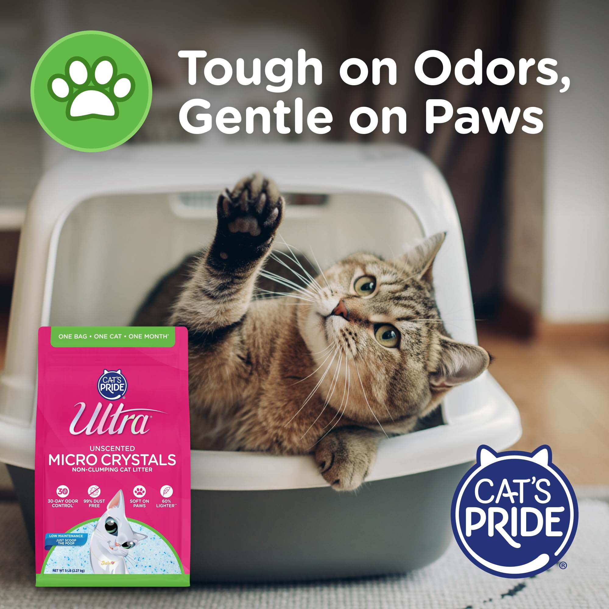 ULTRA Ultra Micro Crystals es suave en las patas y cómodo para los felinos.
