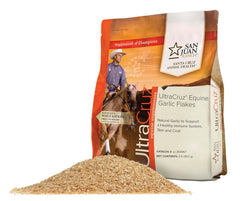 UltraCruz Ajo en escamas para caballos, taza medidora incluida para dosificar.