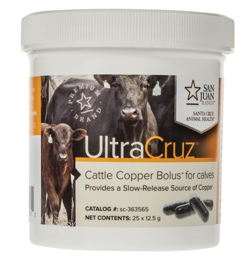 UltraCruz bolus de cobre para ganado: aplicación fácil.