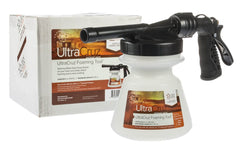 UltraCruz Foaming Tool conectada a la manguera para lavado rápido de animales