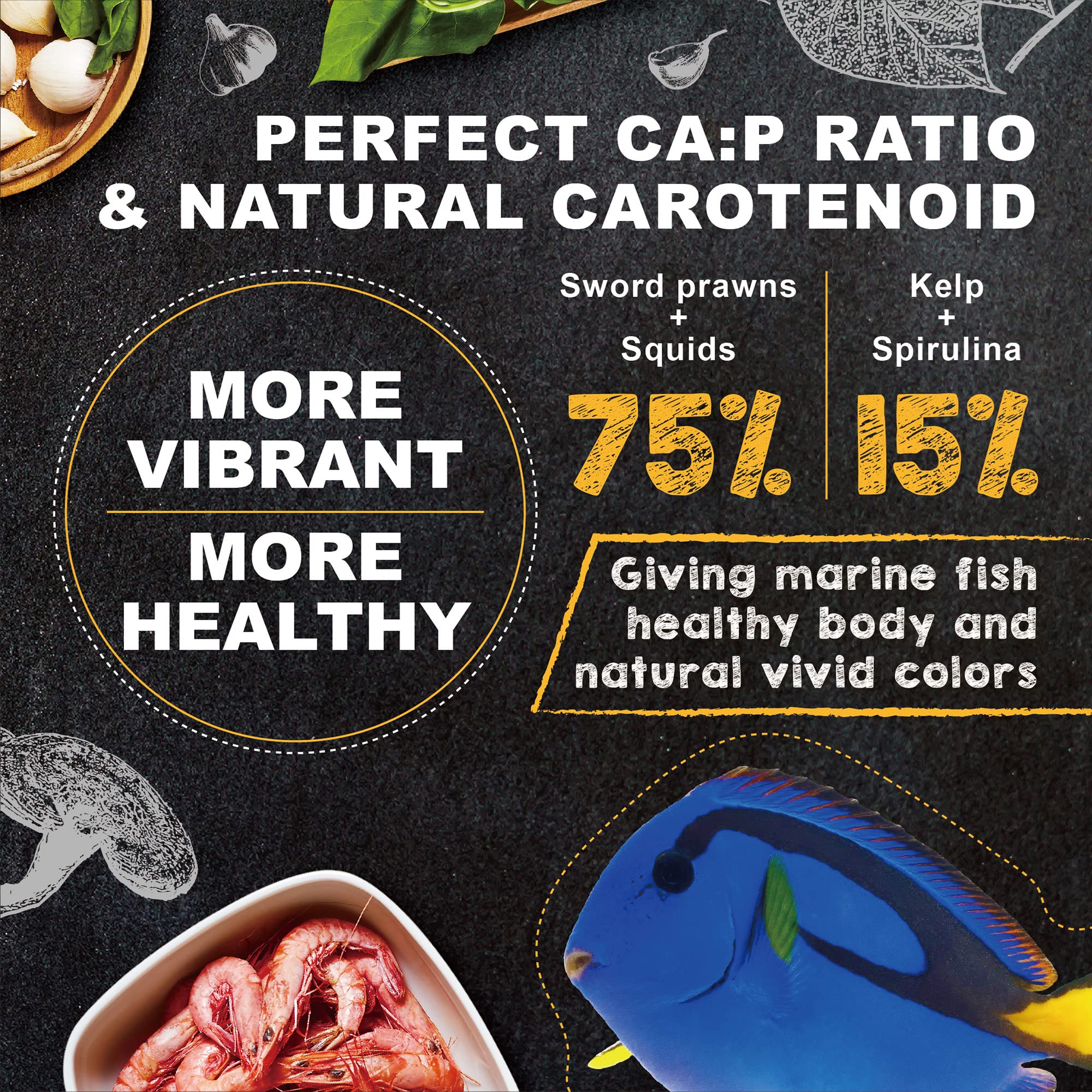 Ultra Fresh: granulado de 1-5 mm, fácil de comer para peces pequeños.