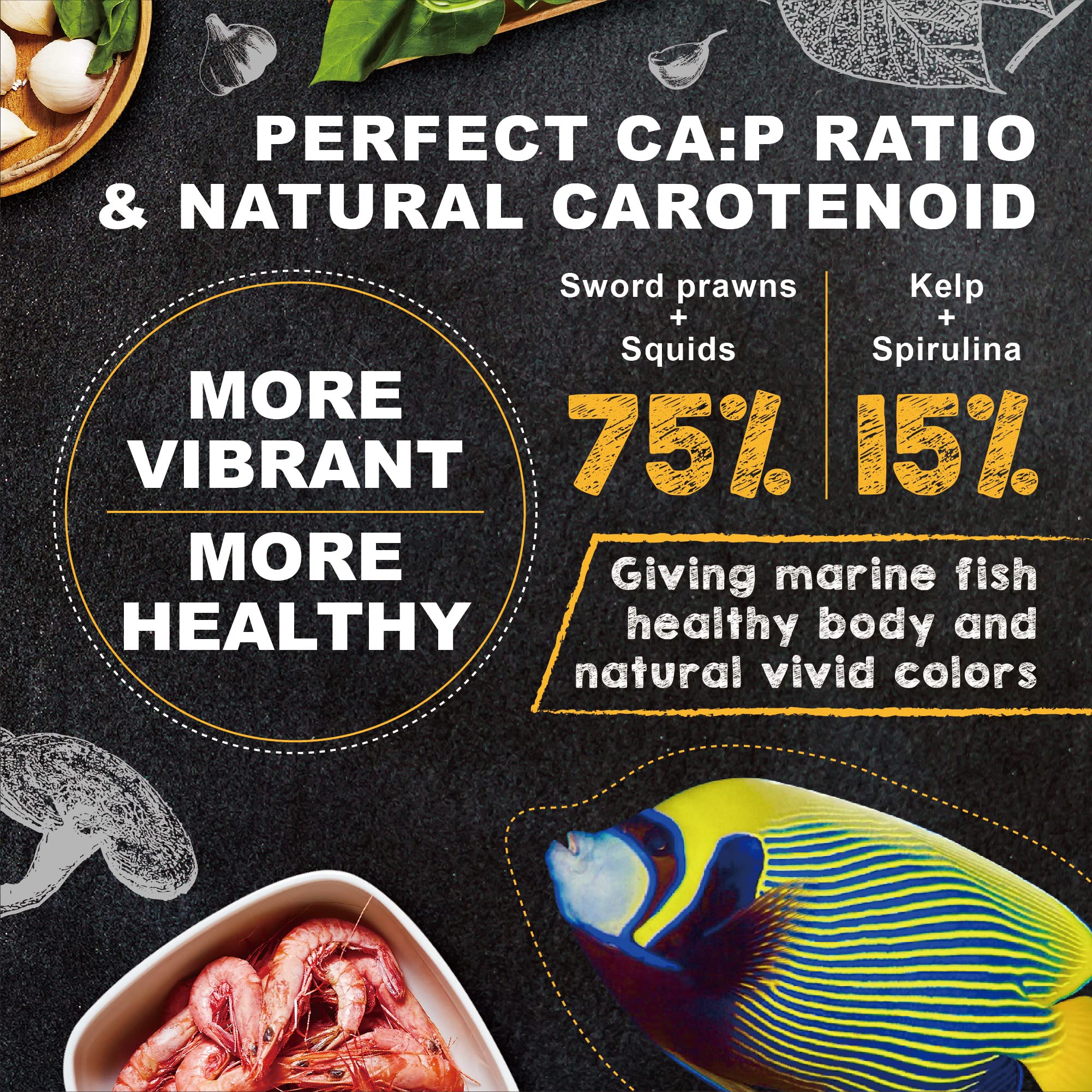 Ultrafresh Alimento Marino mezcla gambas y calamares para nutrición equilibrada
