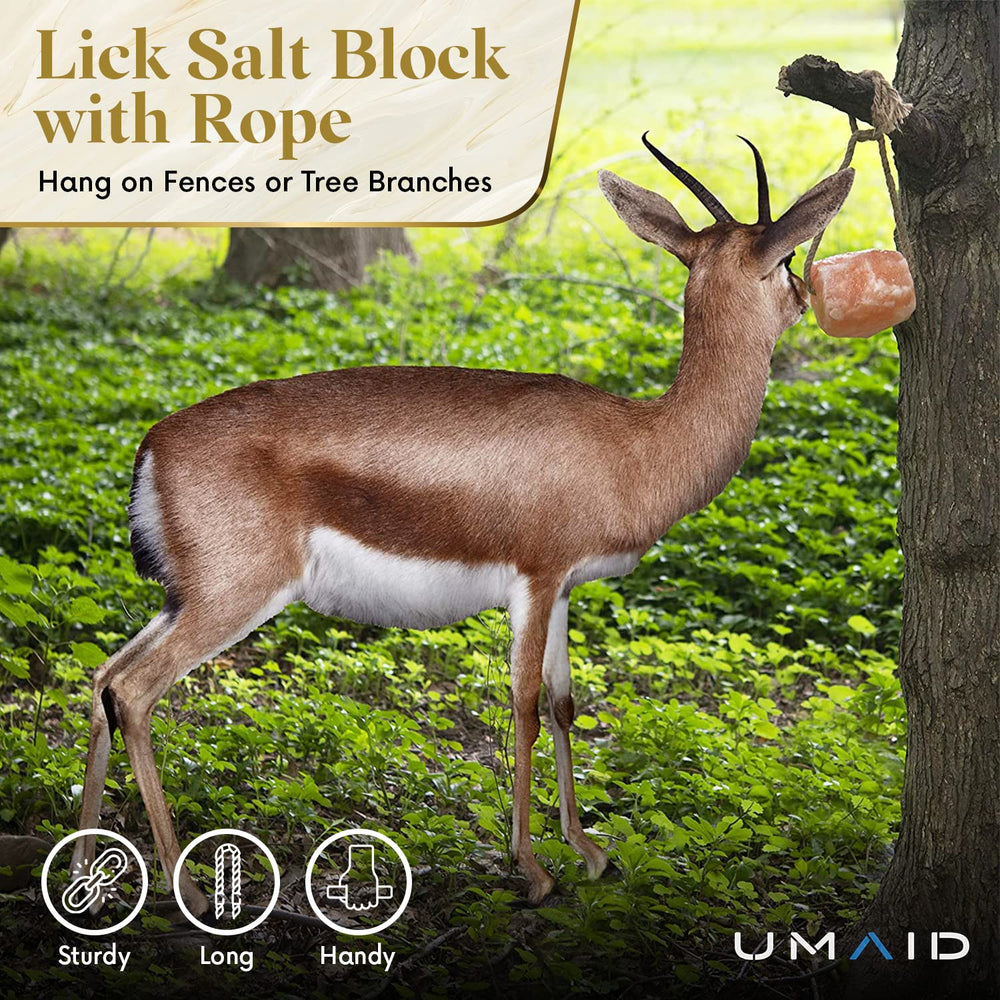 UMAID sal de Himalaya en cuerda para vacas, fuente mineral natural