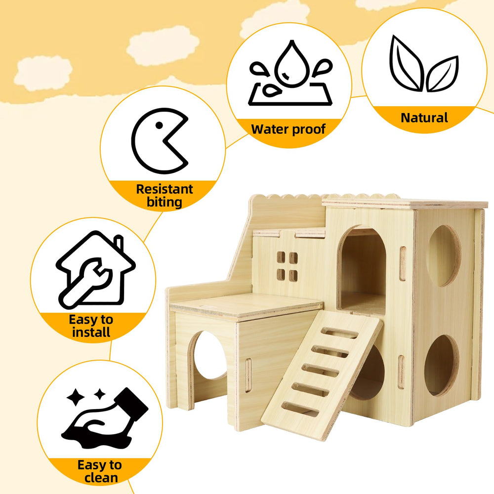Dimensiones de 15,5 x 14,5 x 14 cm de la casa Uncle Yang.
