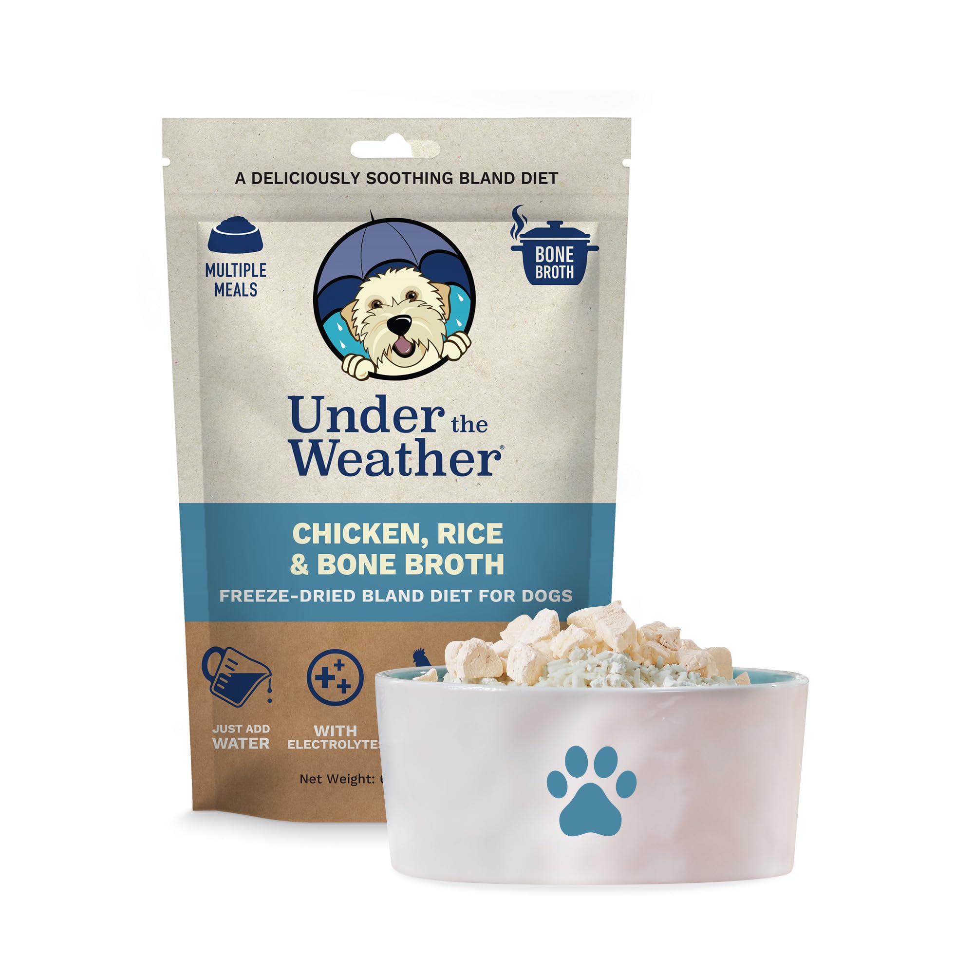 Under the Weather dieta blanda para perros, bolsa de 6oz lista para rehidratar