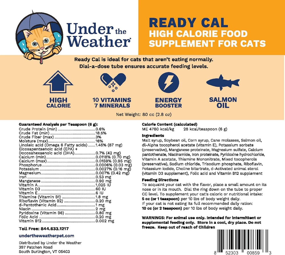 Under the Weather Ready Cal, uso diario en gatos para aporte nutricional