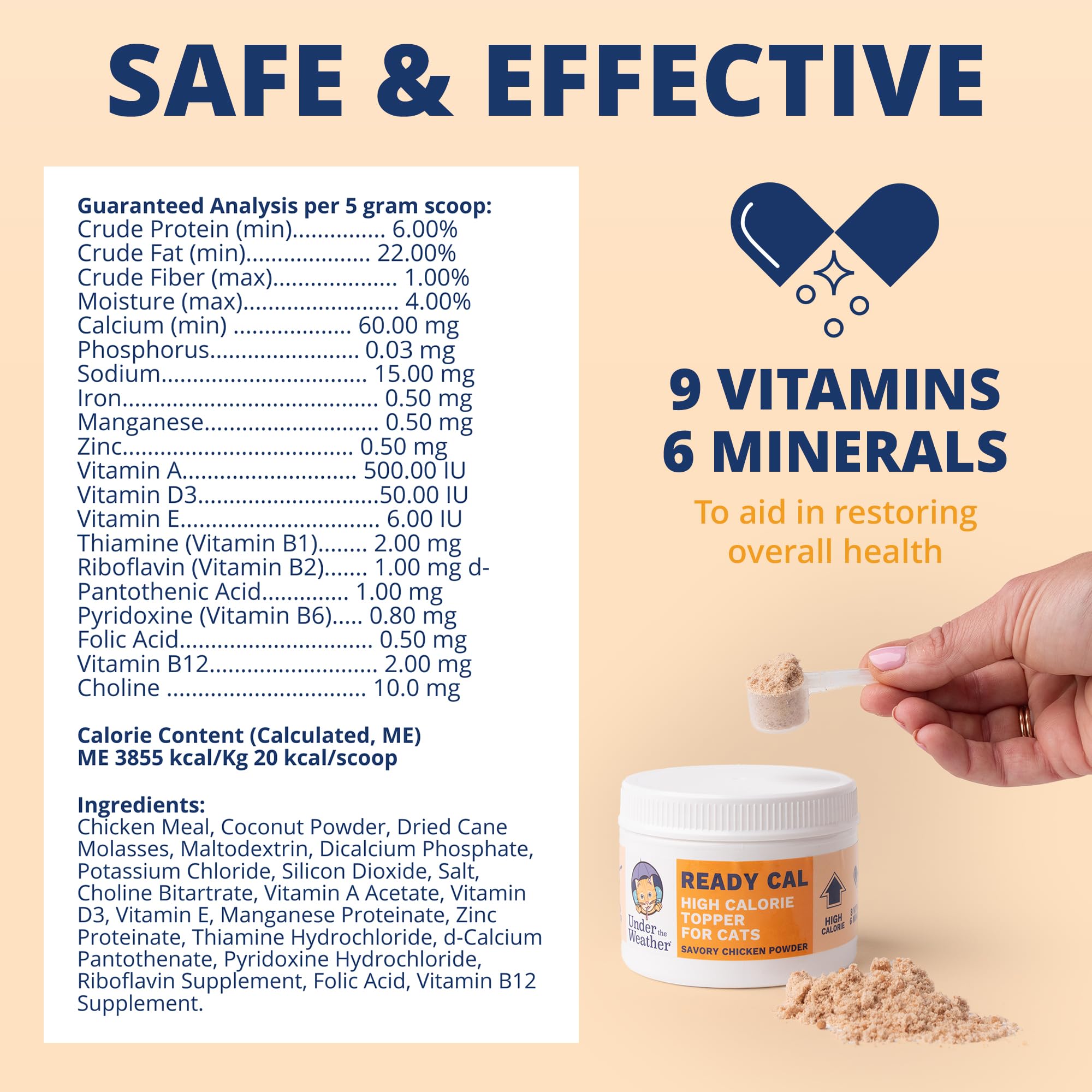 Under the Weather Ready Cal, nutrientes esenciales para la salud general.