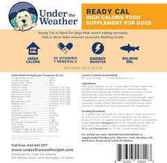 Under the Weather Ready Cal pack doble, proporciona dosificación conveniente para perros.