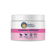 Under the Weather Hairball Supplement: dispensación fácil desde el envase para apoyar el paso de bolas de pelo.