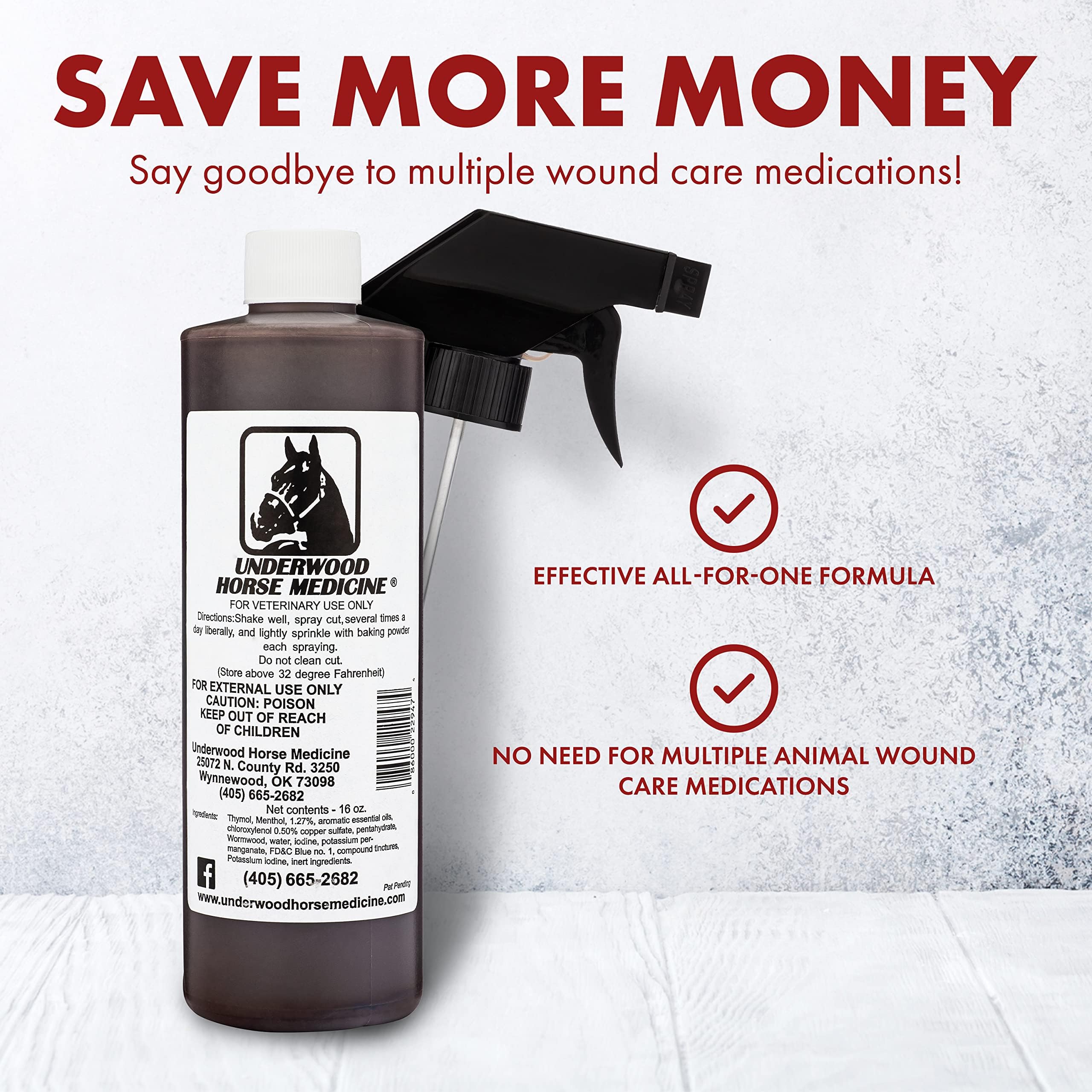 Underwood Horse Medicine conjunto de primeros auxilios equino para incidentes menores.