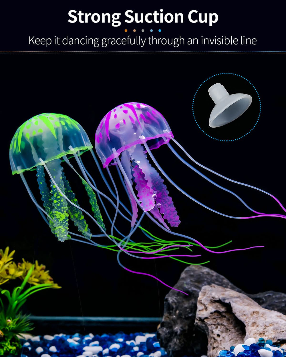 Uniclife medusas iluminadas por luz actínica, ideal para acuario decorativo
