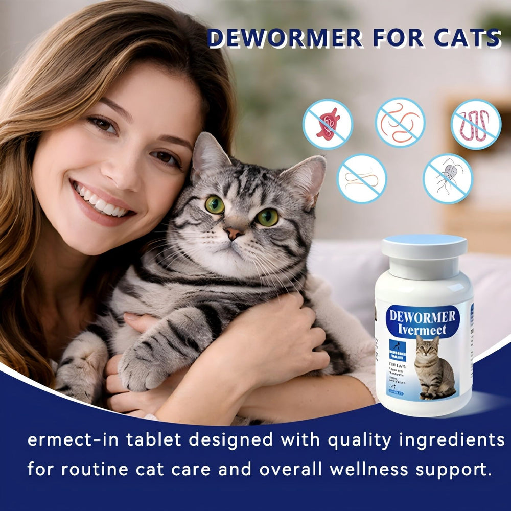 Unikuche Tabletas Desparasitantes para Gatos en empaque principal, conveniente para el cuidado