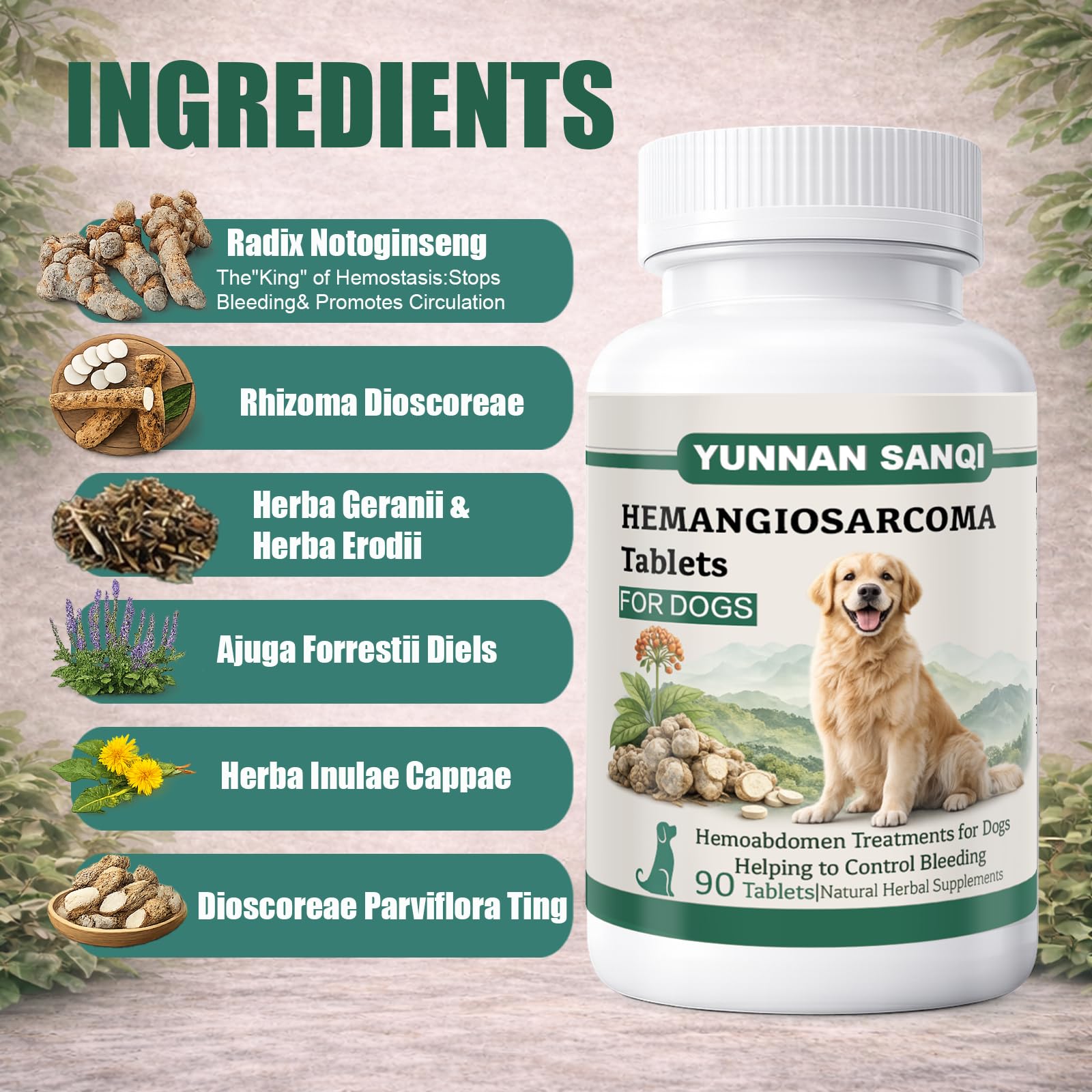 Unikuche Yunnan Sanqi para perros, manejo de derrame pericárdico
