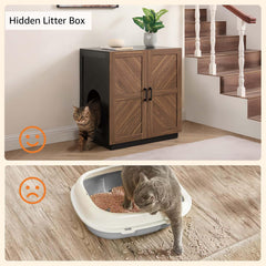Superficie superior del armario arenero Unipaws, usable como mesa decorativa.