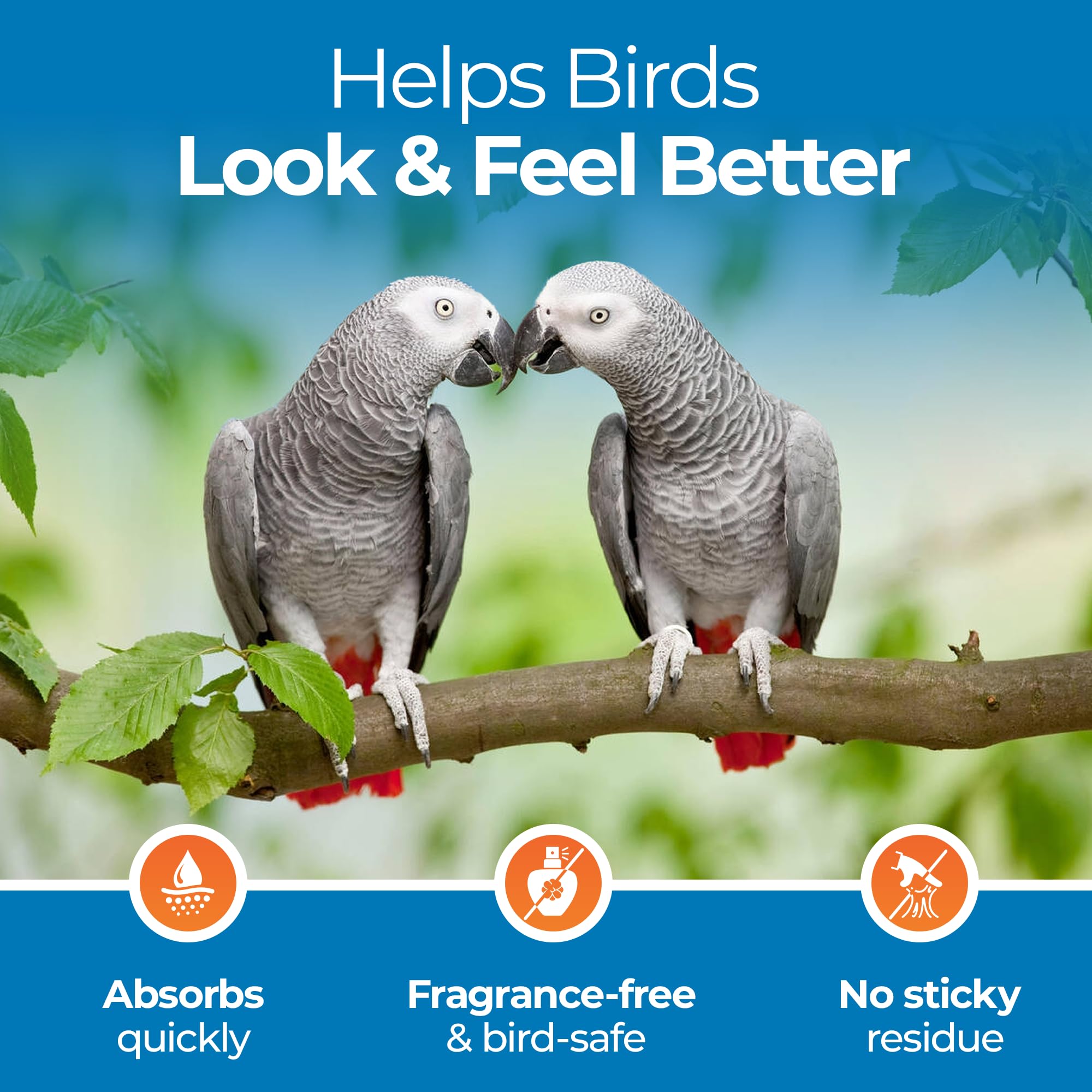 UnRuffledRx Aloe Vera Bird Spray: uso tras muda para plumas suaves.
