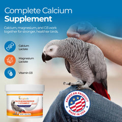 UnRuffledRx calcio para aves se disuelve en agua, sabor neutro.