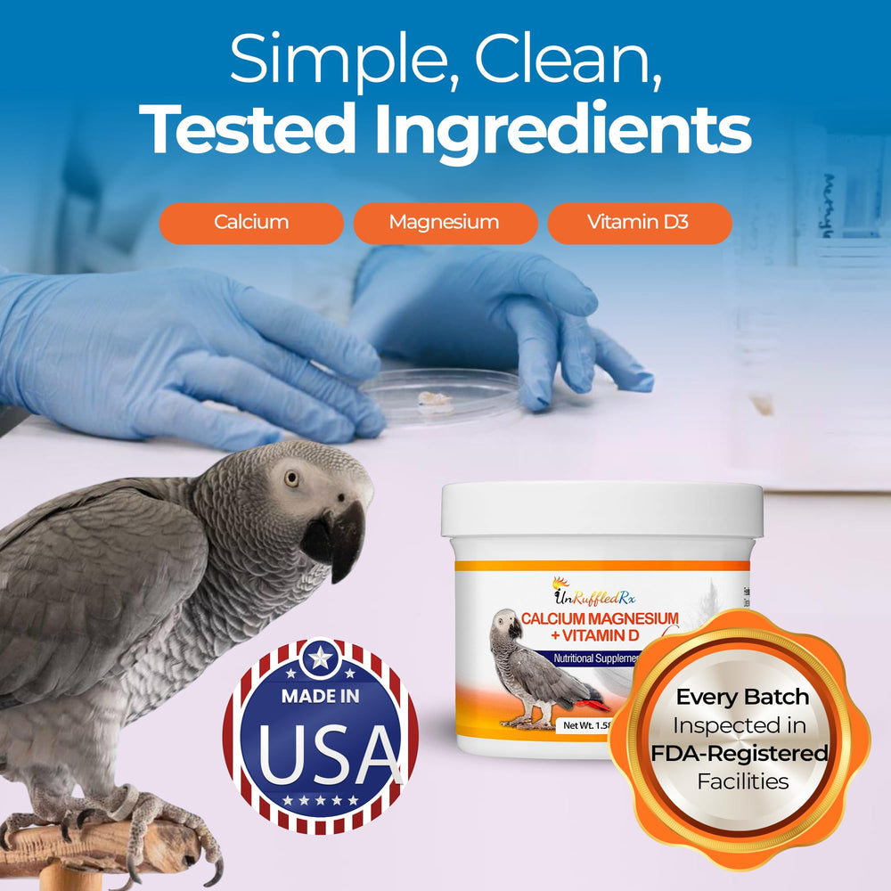 UnRuffledRx uso diario sencillo para aves, sin estrés.