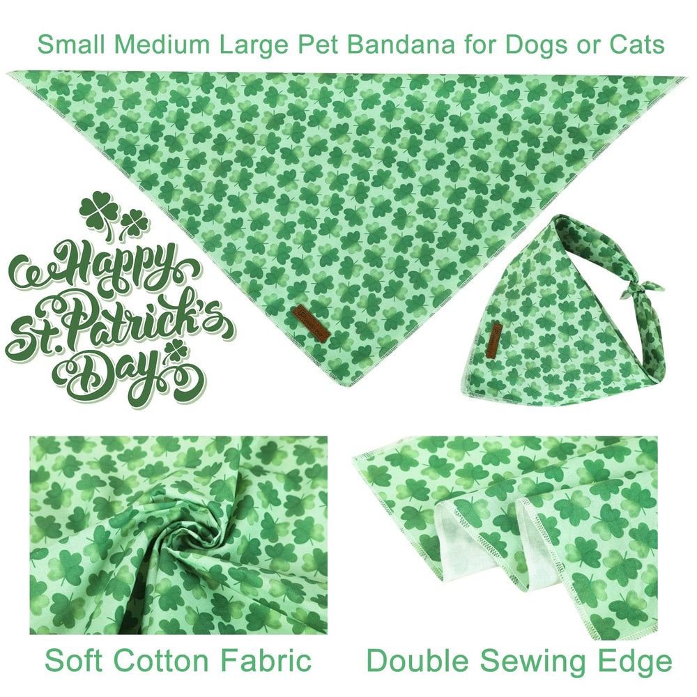 UP URARA PUP Bandana de algodón verde con trébol, suave y cómodo para mascotas