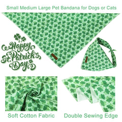 Bandana UP URARA PUP para perro, diseño trébol, color verde vibrante.