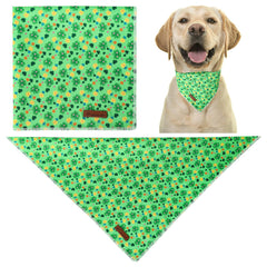 UP URARA PUP bandana tela de algodón verde con trébol: suave y duradera para uso diario.