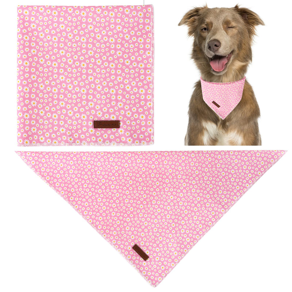 Bandana de algodón UP URARA PUP para perro mediano, forma triangular, color rosa