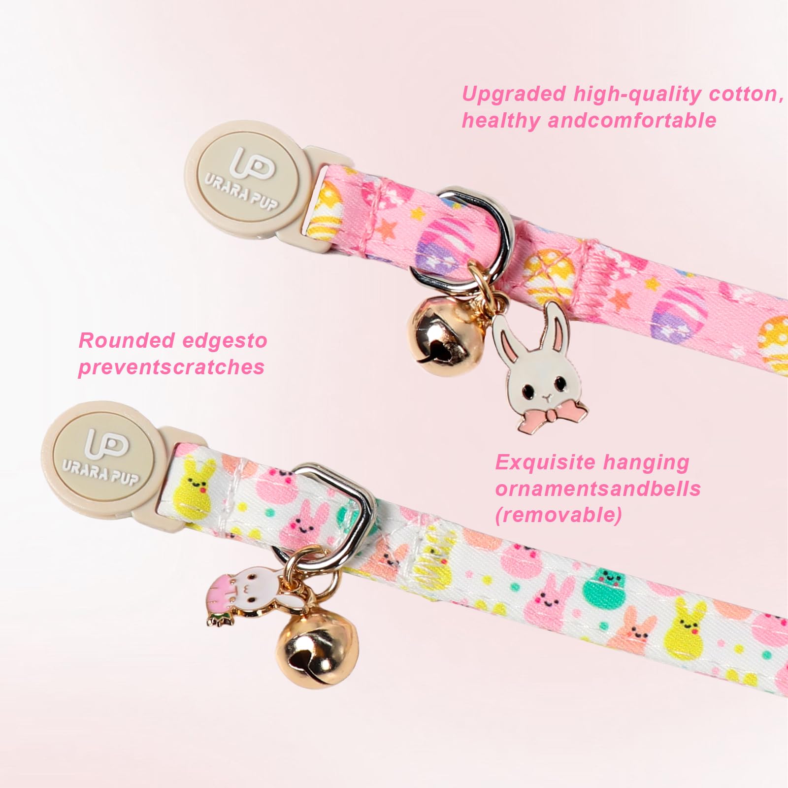 UP URARA PUP collar gato Pascua con diseño conejo para ocasiones festivas.