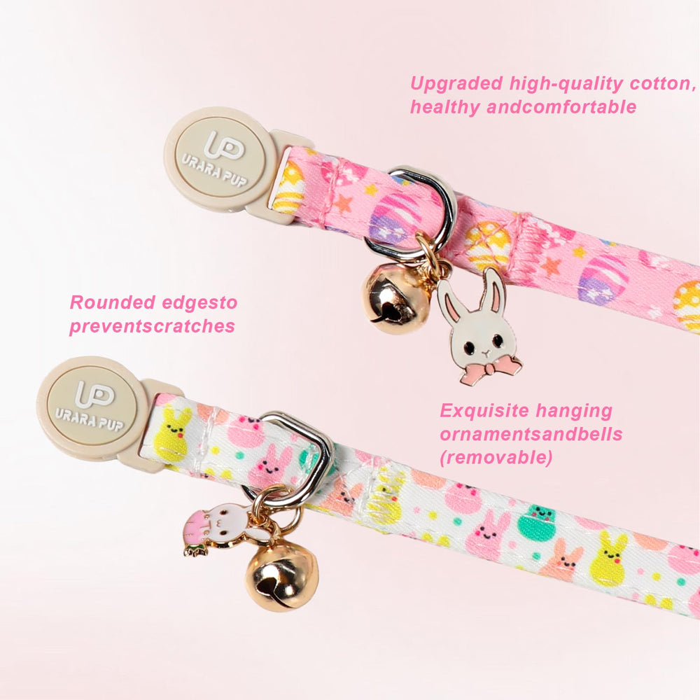 UP URARA PUP collar gato Pascua con diseño conejo para ocasiones festivas.