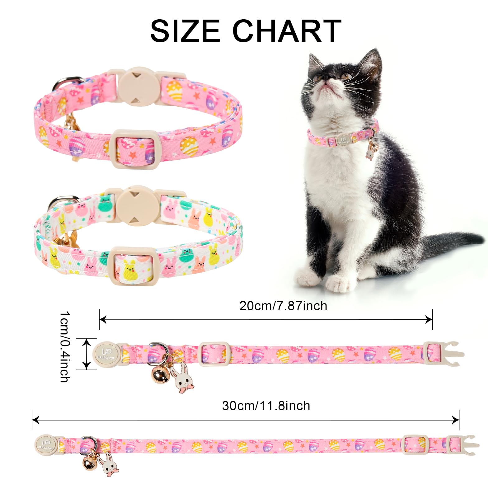 UP URARA PUP collar gato ajustable dos-pack para comodidad diaria.