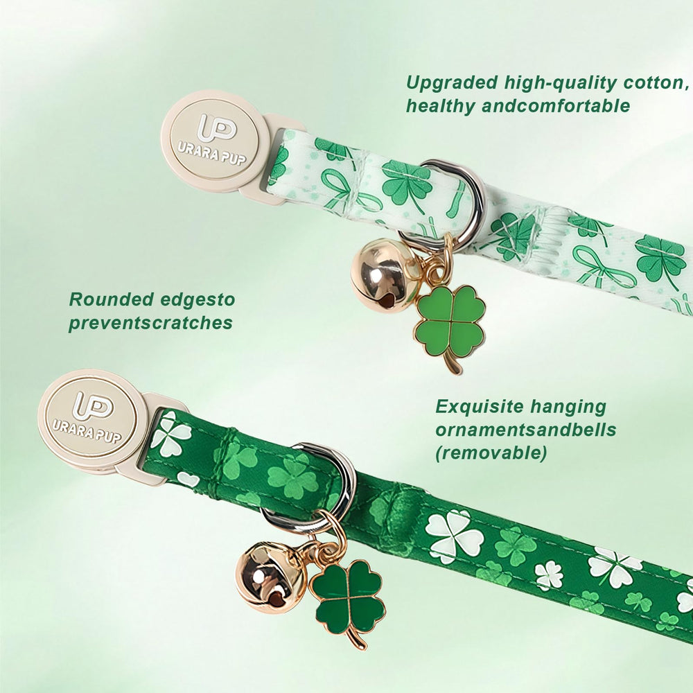 UP URARA PUP collar gato trebol brillante para estilo festivo