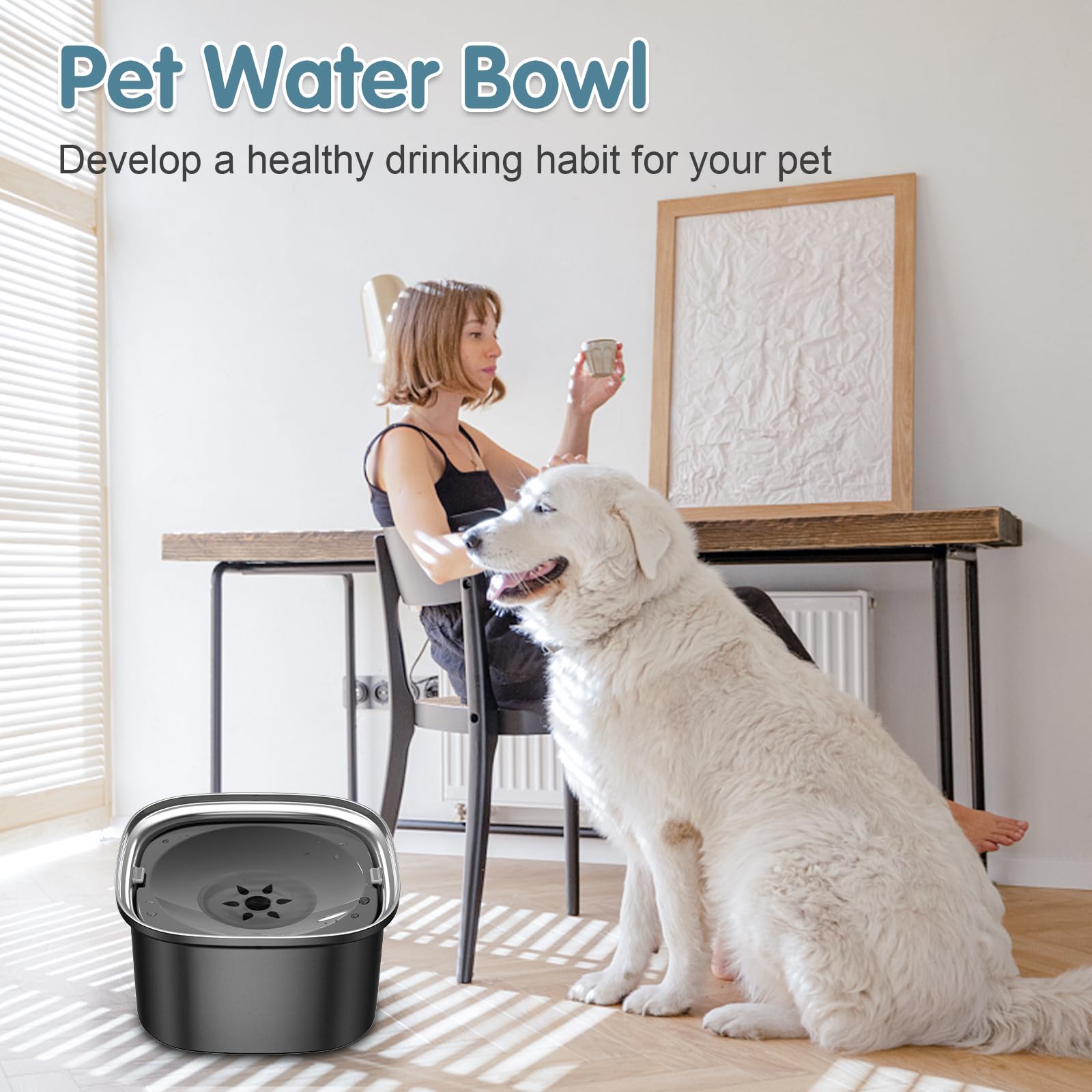 UPSKY bebedero para perros, fácil limpieza, disco desmontable para limpiar.