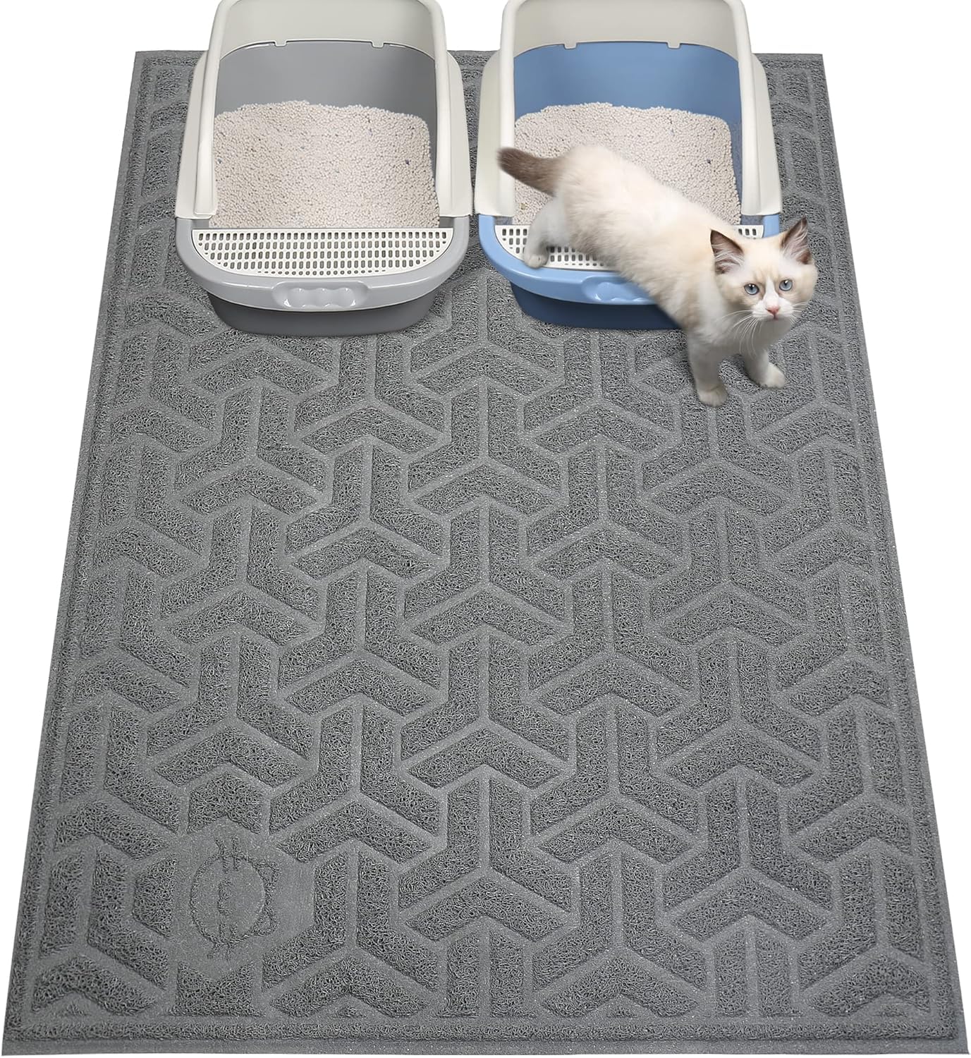 UPSKY alfombrilla para arena de gato XL reduce la dispersión alrededor del arenero.