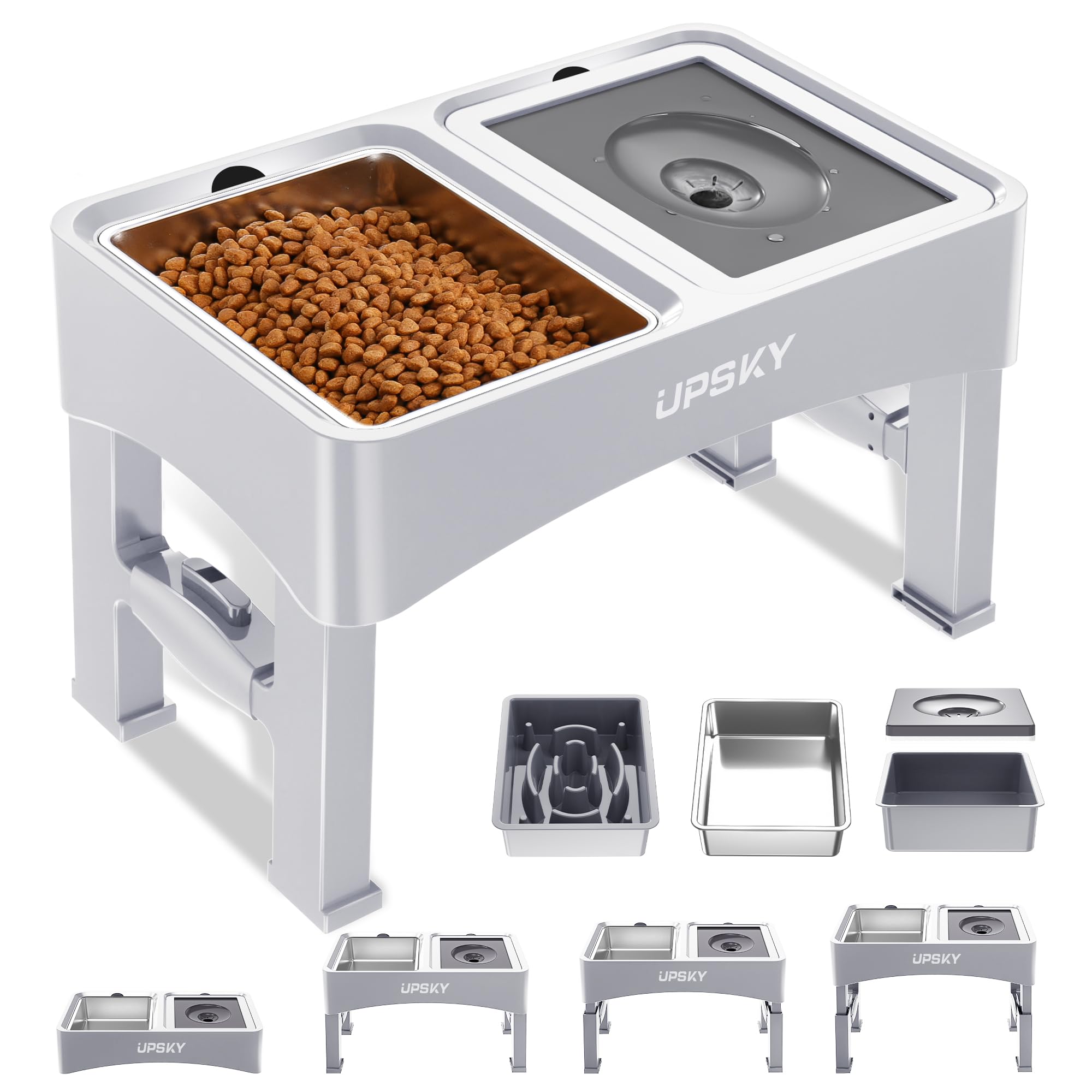 Upsky comedero para perro 3 en 1 con alturas ajustables para mayor comodidad