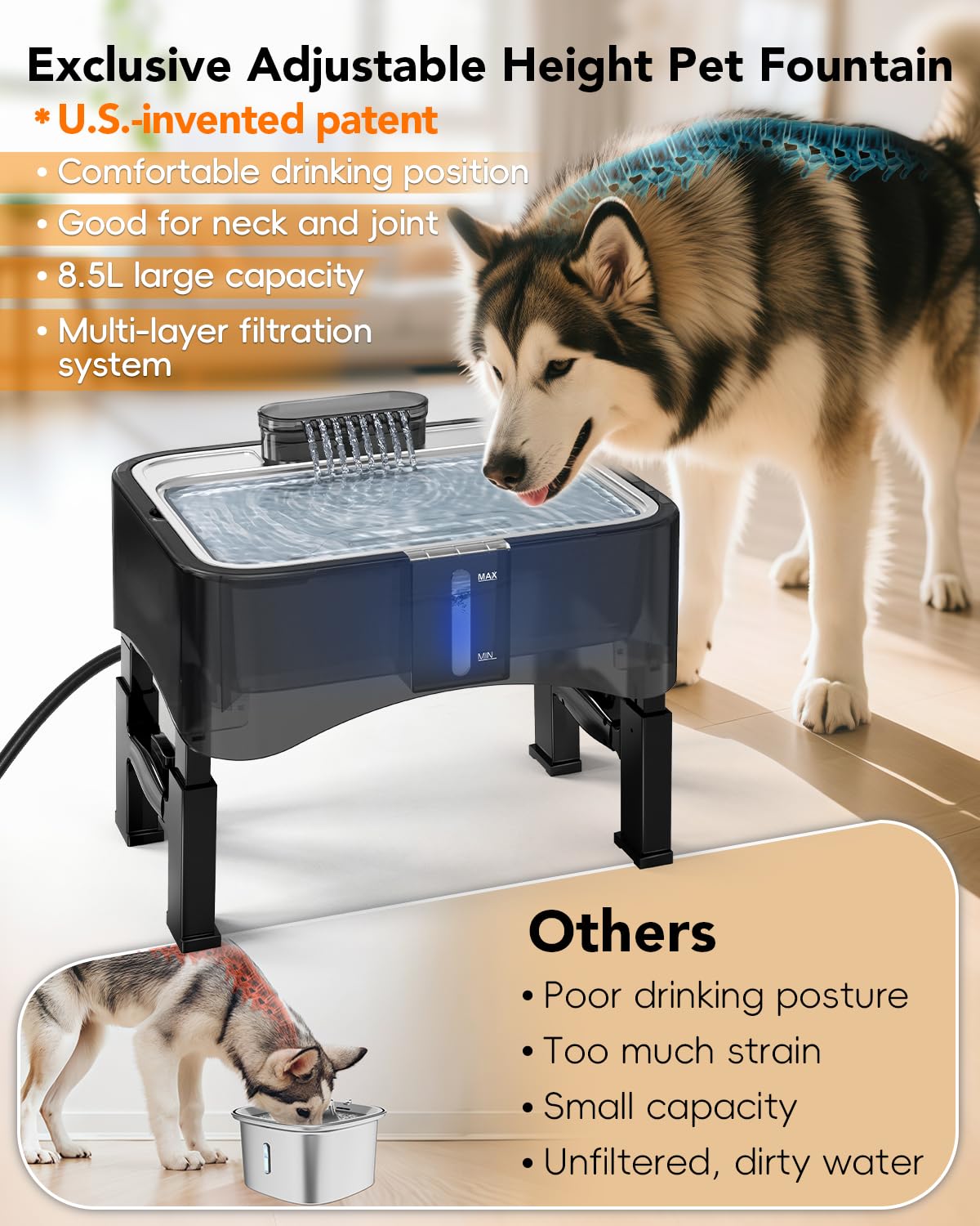 Upsky filtración multicapa para agua fresca y limpia.