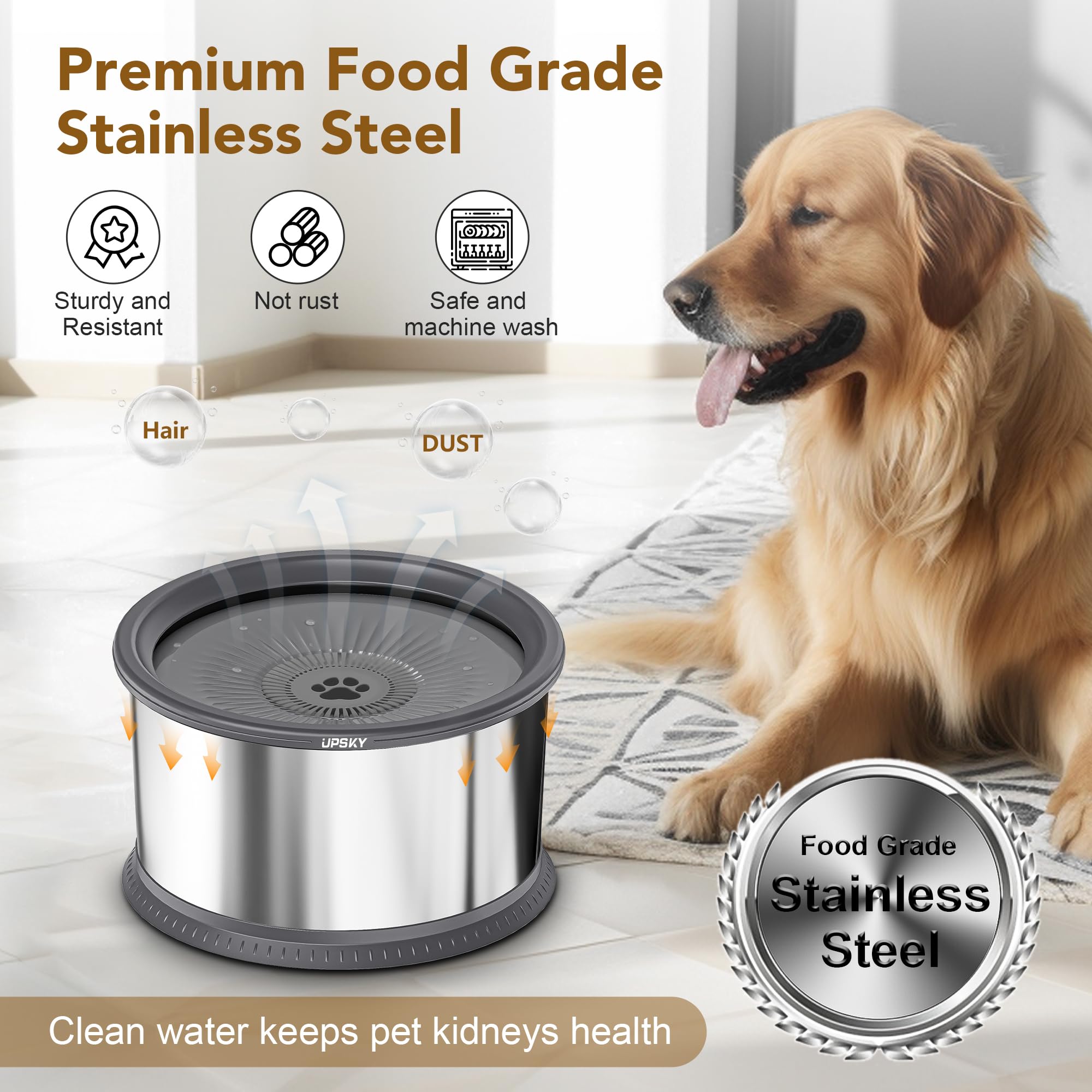 UPSKY filtro extraíble mejora la calidad del agua para tu mascota.