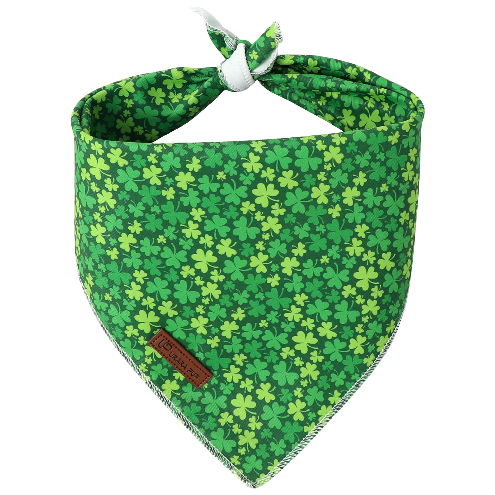 UP URARA PUP bandana triángulo trébol verde para perros medianos y grandes, ideal para fiestas.