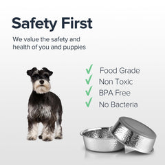 Bol URBUDDIES chien acier inox antidérapant, fond caoutchouc pour stabilité au sol.