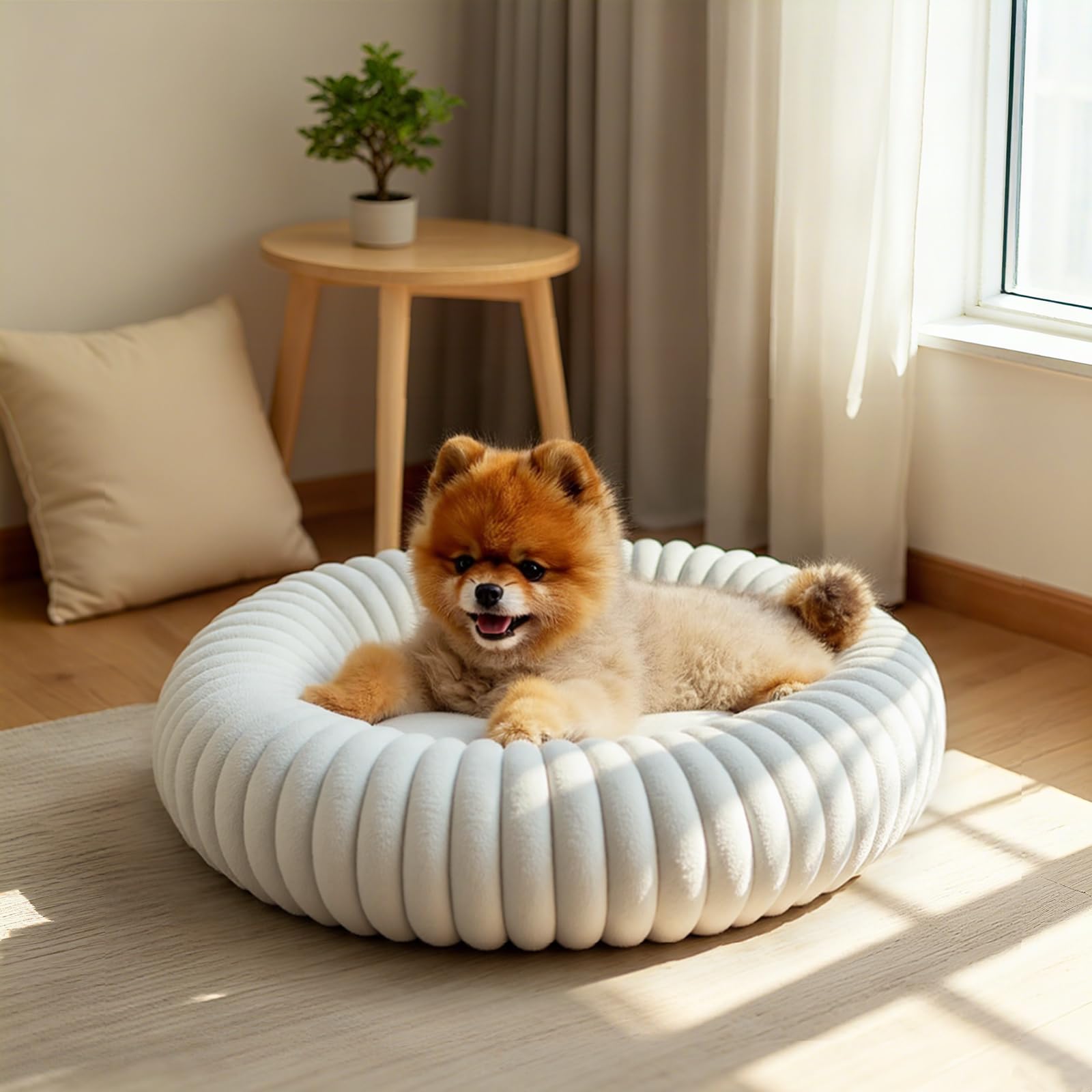 URGVANZ PET cama lavable crema, higiene diaria fácil.