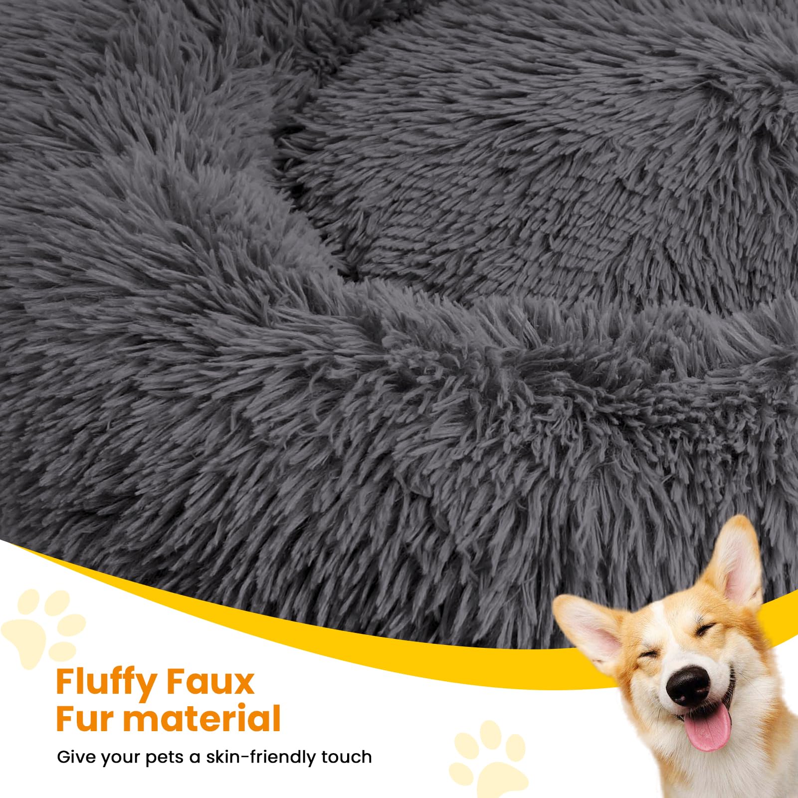 URGVANZ PET cama para perro grande, base anti-deslizante para mayor estabilidad.