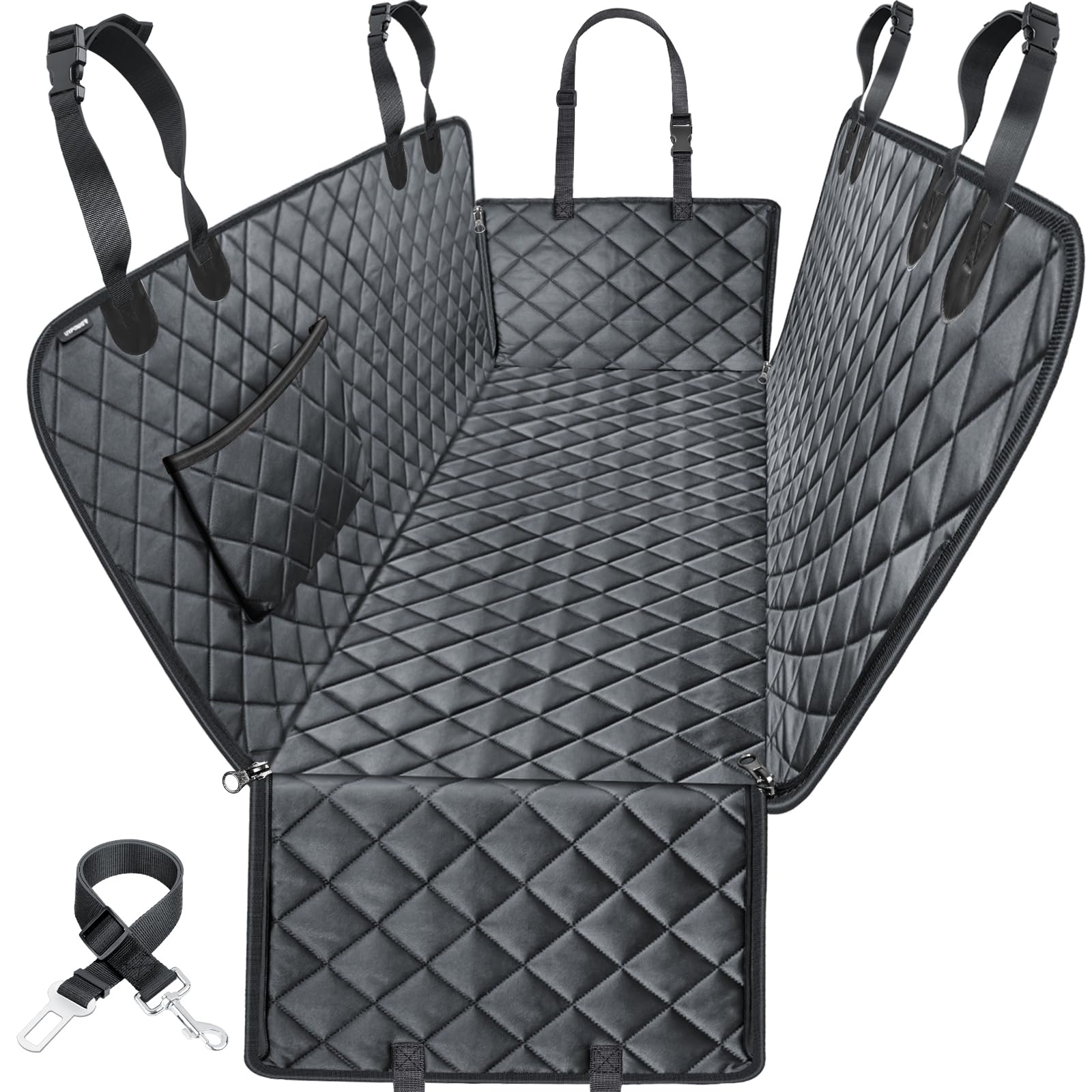 URPOWER funda de asiento para perro impermeable en modo hamaca protege el asiento de manchas y arañazos.