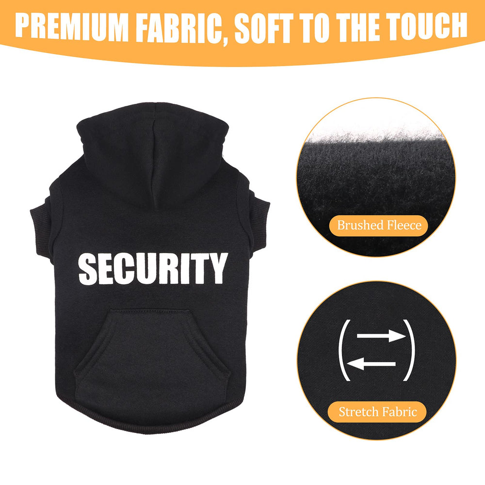 Uteuvili sudadera con bolsillo y impresión de seguridad, ideal para interacción y paseos.
